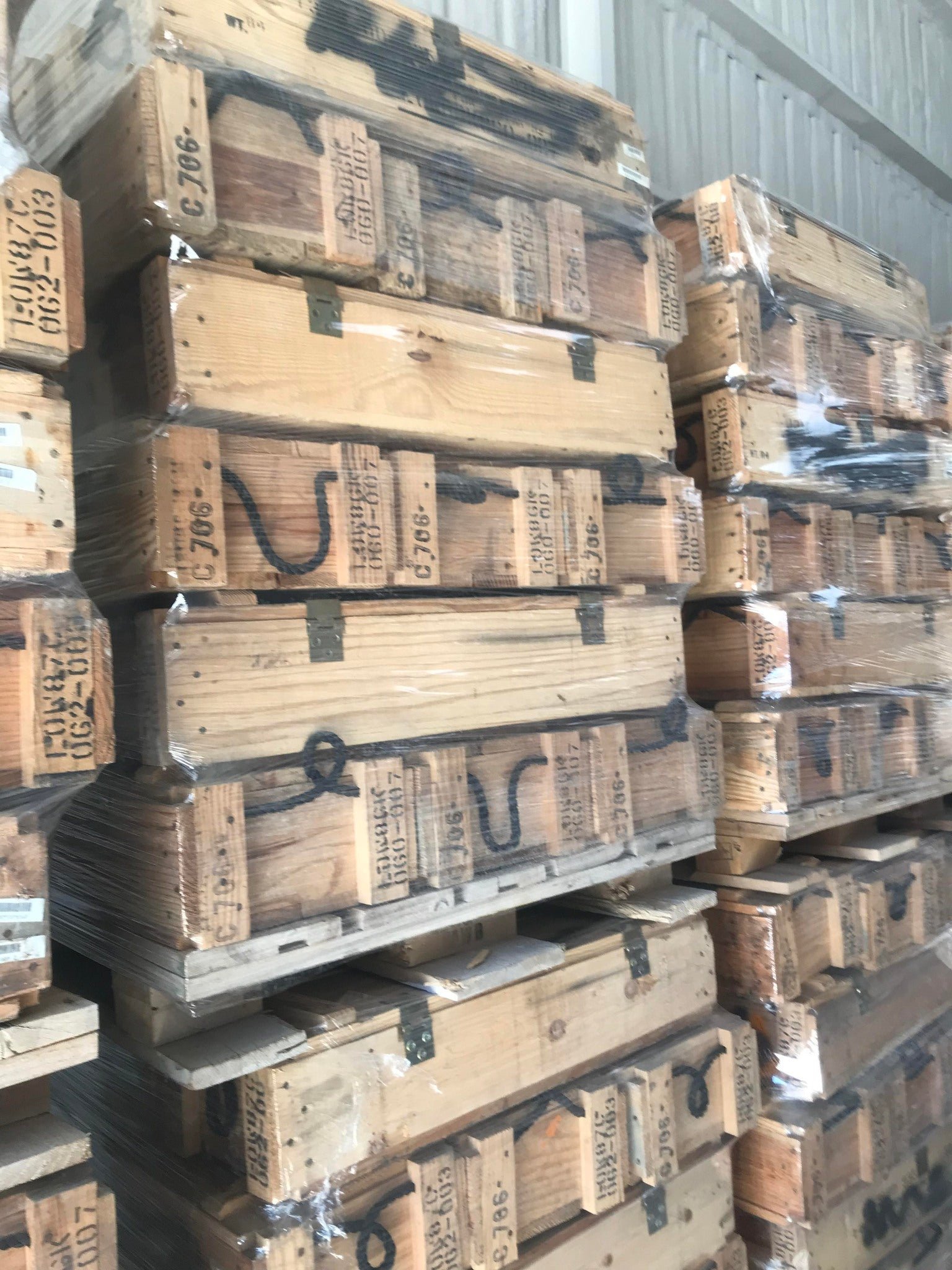 Wooden Ammo Crate Truckload: Bulk Surplus Wood Crate Freight Load