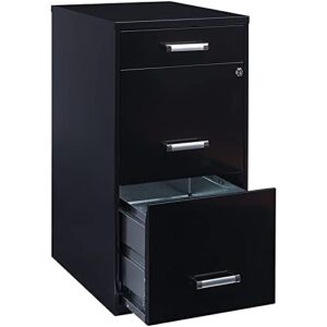 Hirsh Space Solutions model 20990 black three-drawer vertical file cabinet