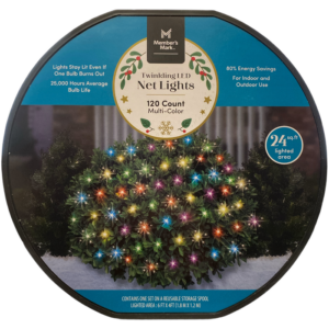 Member's Mark 120-count twinkling LED net lights multi-color