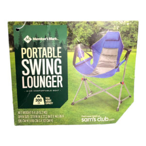 Member's Mark blue portable swing lounger chair, UPC 193968192099