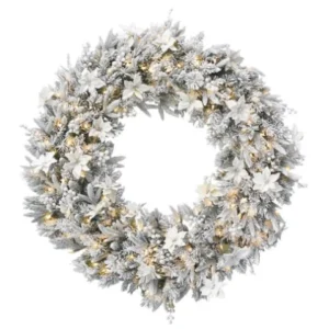 National Tree Company Frosted Colonial Pre-Lit Christmas Wreath – 122cm 112_NATFC102 Pallet