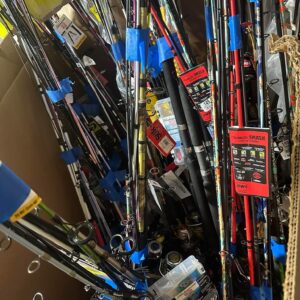 Fishing Tackle Liquidation Pallet: 200-220 Rods, Reels & Accessories