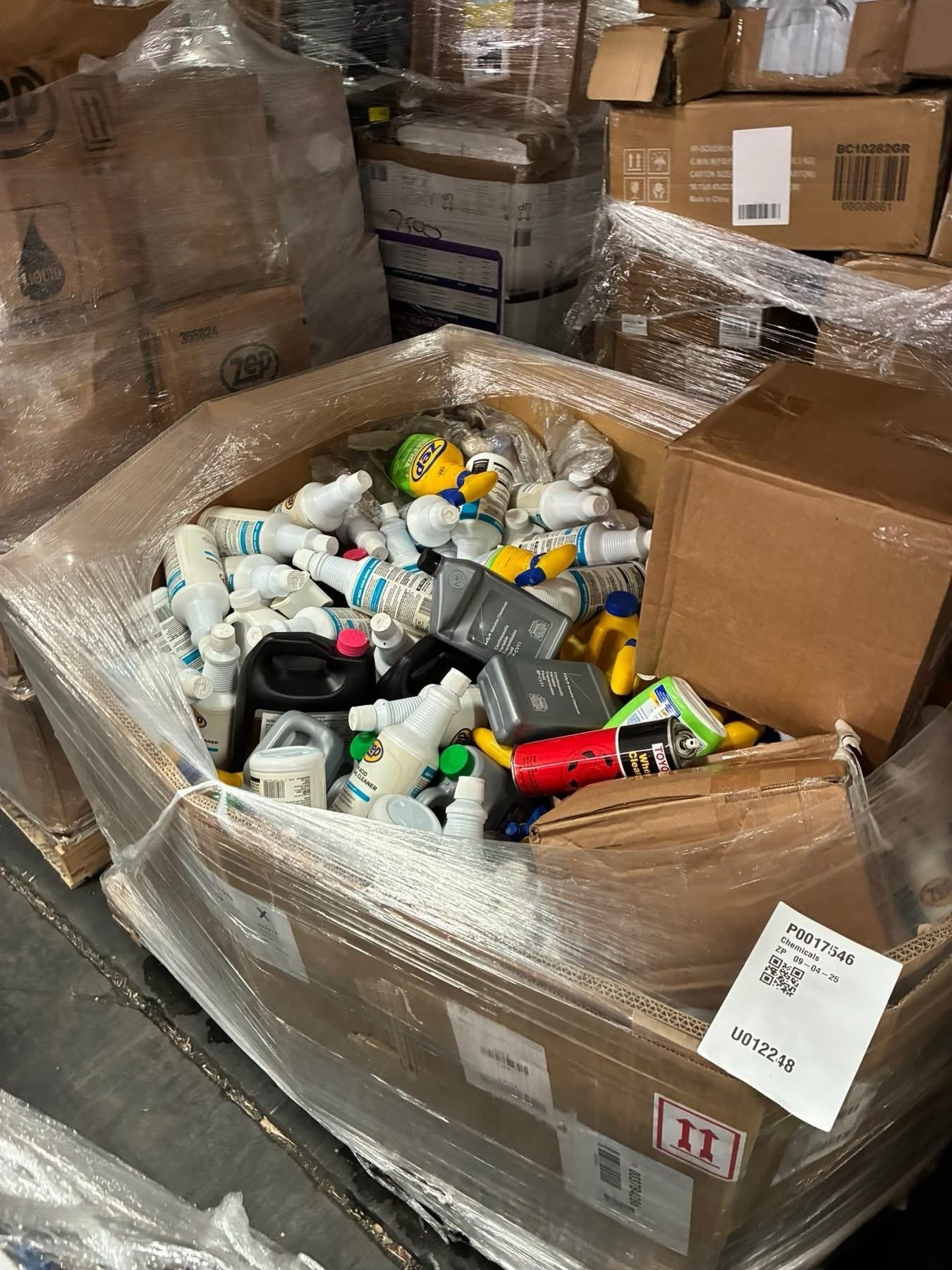 Cleaning Chemical Pallet – 500+ Units Bulk Household Cleaning Supplies Wholesale